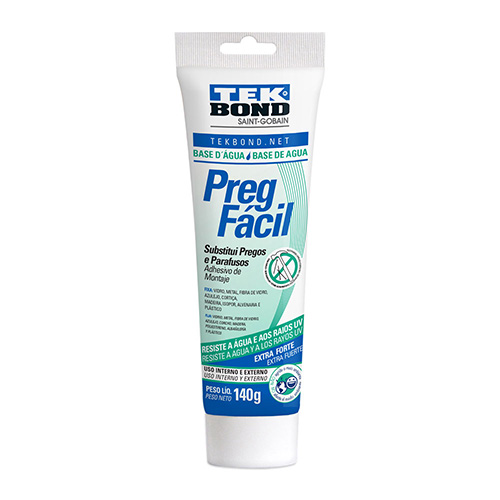 [TEK-265804] ADHESIVO DE MONTAJE PEGA FACIL TUBO 140G P/INTERIORES Y EXTERIORES P/FIJAR VIDRI (69957367189)