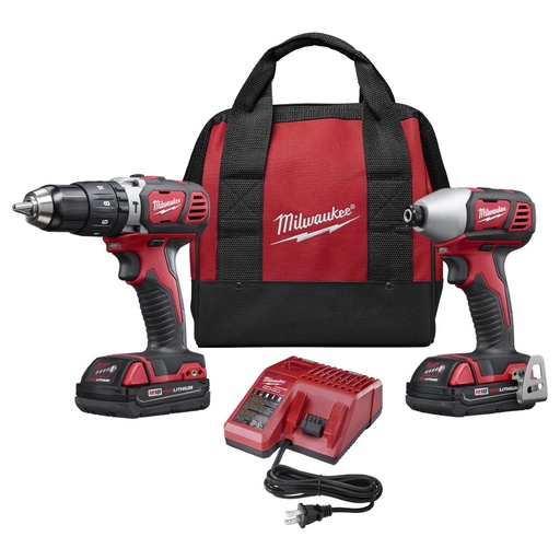 [MIL-2697-22CT] COMBO TALADRO/ROTOM./DESTOR. 1/2 18 V + ATORN. DE IMPACTO 1/4 18 V + MALETA + 2 BATERIAS