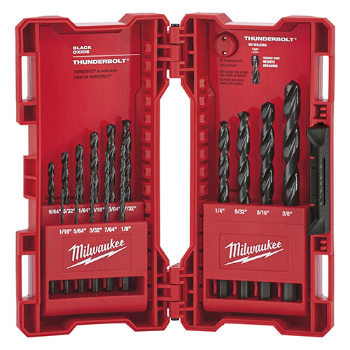 [MIA-48-89-2803] JUEGO DE BROCAS THUNDERBOLT DE 15 PZAS C/ESTUCHE DE 1/16 A 9/64 USO RUDO MILWAUKEE