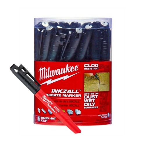 [MIA-48-22-3100] MARCADOR INDUSTRIAL P/METAL, MADERA Y PLASTICO C/PUNTO FINO NEGRO (PAQ. MASTER DE 36 PZAS)