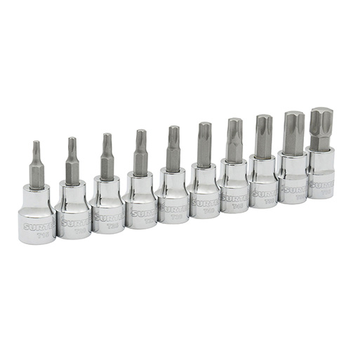 [SUR-F5100T] JUEGO 10 DADOS 3/8 PUNTA TORX