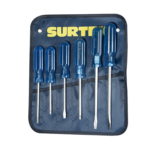 [SUR-DCO07P] JUEGO DE 6 DESTORNILLADORES EN ESTUCHE DE VINIL