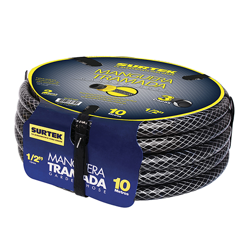 [SUR-M12T20P] MANGUERA P/JARDIN TRAMADA GRIS C/CONECTOR PLASTICO 1/2 X 20M