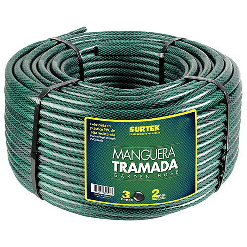 [SUR-M34T100] MANGUERA TRAMADA VERDE 3/4 ROLLO 100M