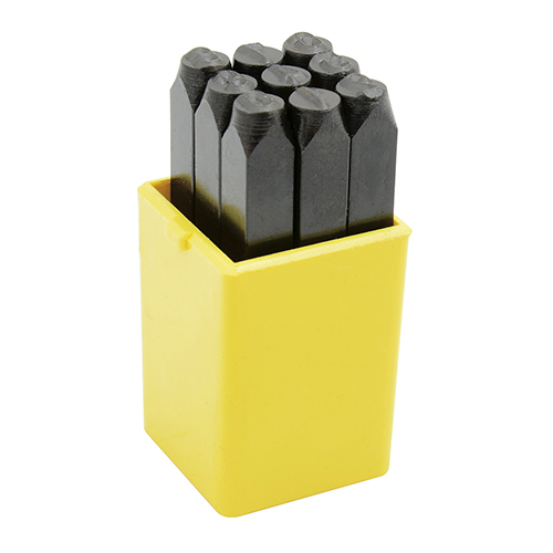 [SUR-117215] JUEGO DE NUMEROS DE GOLPE DE 5mm (3/16) EN ORGANIZADOR PLASTICO
