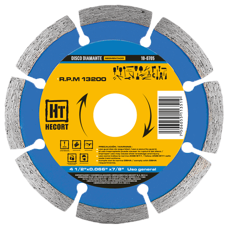 [HEC-100705] DISCO DIAMANTE SEGMENTADO 4 1/2