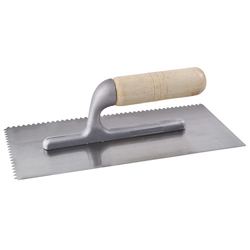 [SUR-123184] LLANA DENTADA TRIANGULAR DE ACERO AL ALTO CARBÓN CON MANGO DE MADERA 6 REMACHES, 11"X5"