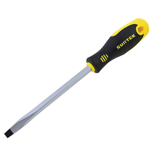 [SUR-D264] DESTORNILLADOR CON MANGO BIMATERIAL, PUNTA PLANA BARRA CUADRADA 1/4" X 4"