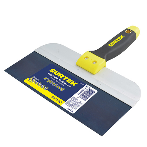 [SUR-123108] ESPÁTULA TAPIZADORA DE ACERO DE ALTO CARBÓN CON MANGO BIMATERIAL 8"