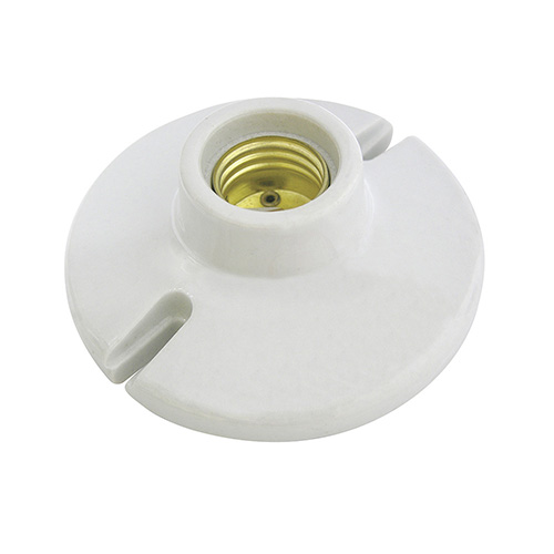 [SUR-136665] PORTALÁMPARA REDONDA DE BAQUELITA PARA TECHO 4", COLOR BLANCO
