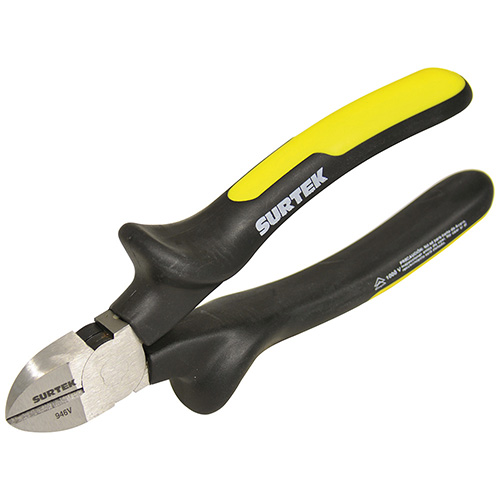 [SUR-946V] PINZA CON MANGO BIMATERIAL DE 1000 V DE CORTE DIAGONAL, 6"