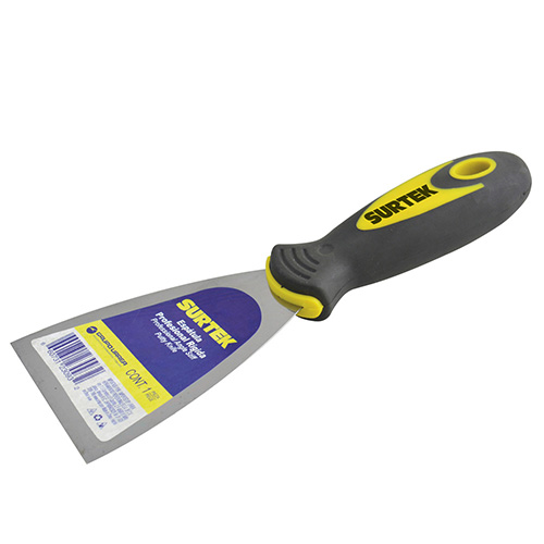 [SUR-123033] ESPÁTULA FLEXIBLE DE ACERO DE ALTO CARBÓN CON MANGO BIMATERIAL 3"