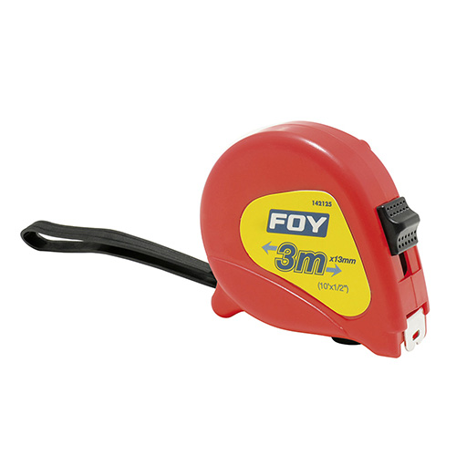 [FOY-142125] FLEXÓMETRO CON CARCASA DE PLÁSTICO ROJO, 3 M X 13 MM
