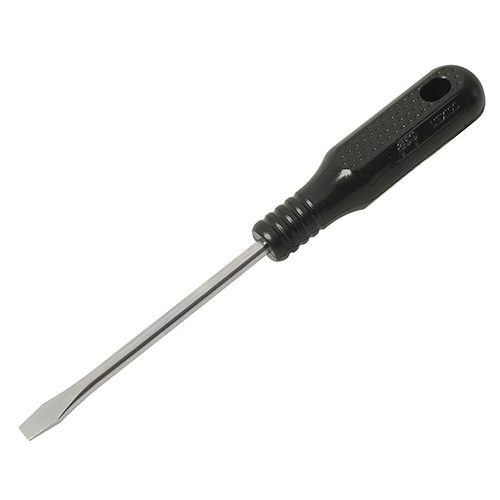 [FOY-DER04] DESTORNILLADOR CON MANGO NEGRO, PUNTA PLANA BARRA REDONDA 1/4" X 4"