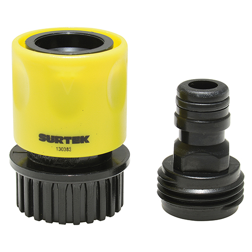 [SUR-130383] JUEGO DE CONECTORES PARA MANGUERA DE RIEGO CON SISTEMA CLIC Y ADAPTADOR 3/4" GHT,2 PIEZAS