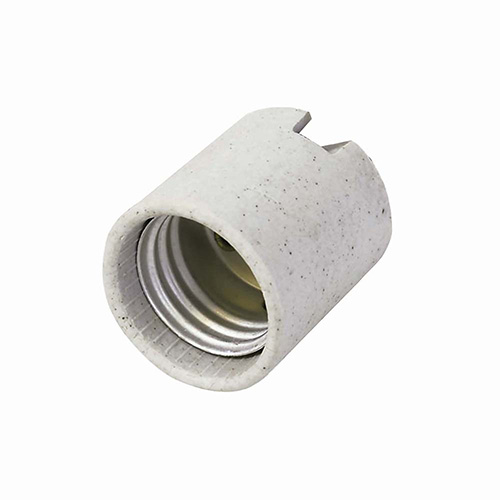 [SUR-136676] PORTALÁMPARA CON SOPORTE TIPO NIPLE DE PORCELANA 4 CM, COLOR BLANCO