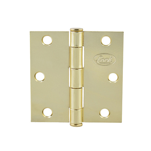 [LOC-LBC30LB] BISAGRA CUADRADA PERNO SUELTO DE ACERO LATÓN BRILLANTE 3" X 3"