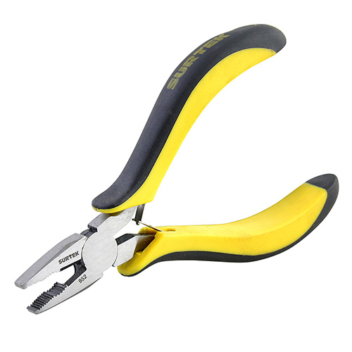 [SUR-952] MINI PINZA PARA ELECTRÓNICA CON MANGO BIMATERIAL CORTE LATERAL DE 4-1/2"
