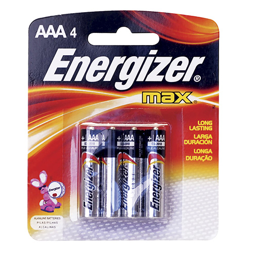 [SUR-E92BP-4] PILA ALCALINA ENERGIZER® "AAA", 4 PIEZAS