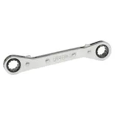 [URR-1183] LLAVE DE ESTRÍAS PULIDO ESPEJO ACODADA DE MATRACA EN PULGADAS, 12 PUNTAS, 1/2" X 9/16"