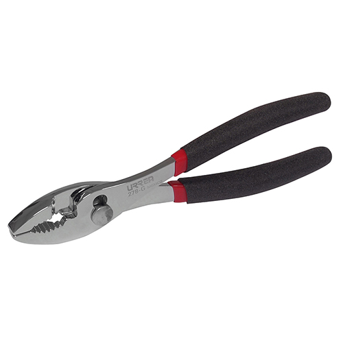 [URR-278G] PINZA PARA MECÁNICO CON MANGO RUBBER GRIP Y BOTÓN DE AJUSTE DE 8"