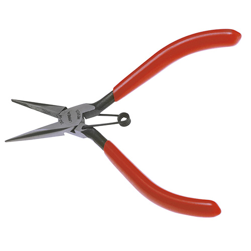 [URR-282GR] PINZA PARA ELECTRICISTA CON MANGO RUBBER GRIP PUNTA LARGA CON RESORTE SIN CORTE DE 4-3/4"