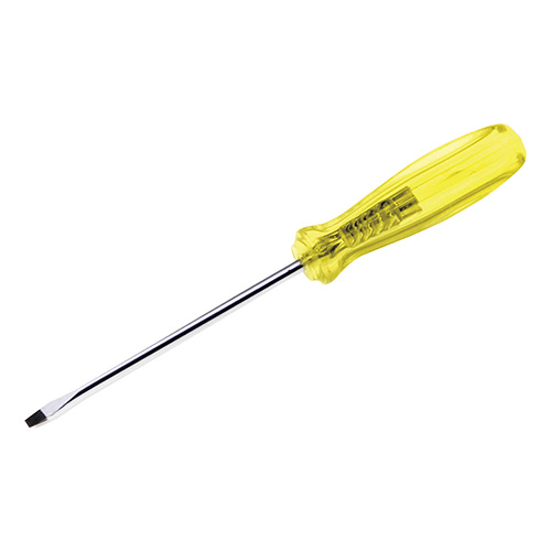 [URR-9616] DESTORNILLADOR CON MANGO ÁMBAR, PUNTA PLANA BARRA REDONDA 1/4" X 6"