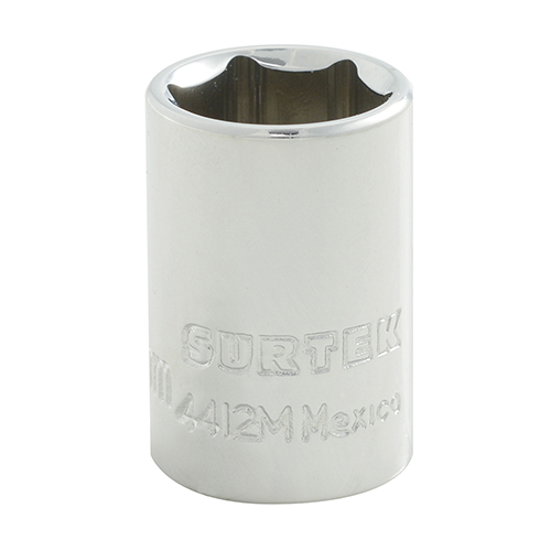 [SUR-4412M] DADO CORTO EN TARJETA DE 1/4 METRICO C/6 PUNTAS DE 12mm