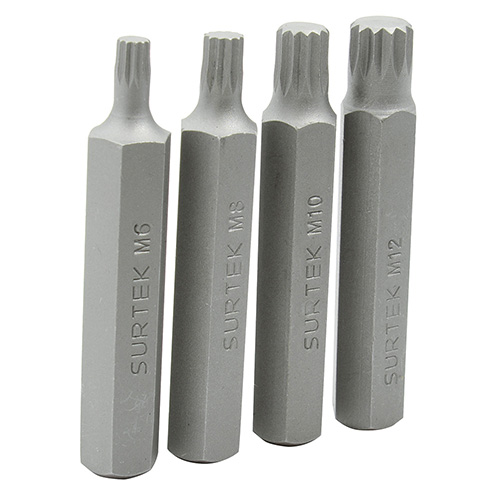 [SUR-PFB4] JUEGO PROFESIONAL 4 PUNTAS TRIPLE CUADRO O BRISTOL DE 6, 8, 10 Y 12mm