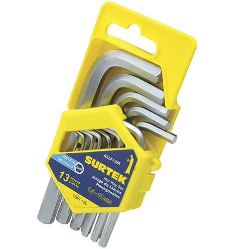 [SUR-ALLF13M] JUEGO DE 13 LLAVES HEXAGONALES METRICAS EN ORGANIZADOR PLASTICO TIPO HOLDER