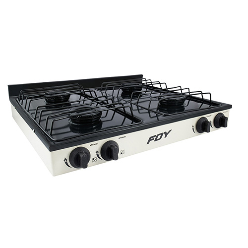 [FOY-144717] ESTUFA DE GAS 4 QUEMADORES DE ACERO INOXIDABLE COLOR BLANCO