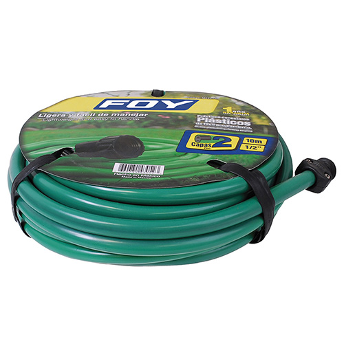 [FOY-M12L10P] MANGUERA PARA JARDIN LISA EN ROLLO 2 CAPAS 1/2", 10 M