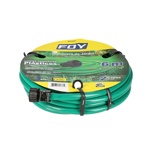 [FOY-M12L6P] MANGUERA PARA JARDIN LISA EN ROLLO 2 CAPAS 1/2", 6 M