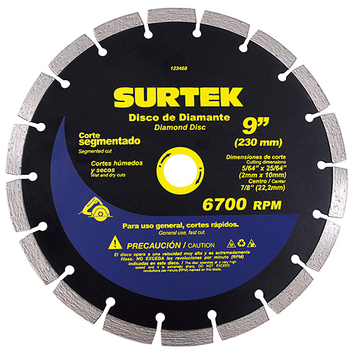 [SUR-123468] DISCO DE DIAMANTE SEGMENTADO, 9"