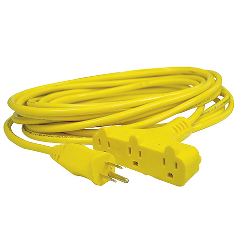 [SUR-136050] EXTENSION ELECTRICA TIPO ABANICO ATERRIZADA COLOR AMARILLO, 8 M