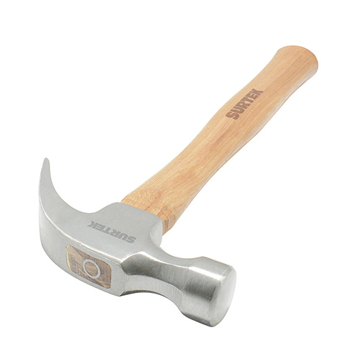 [SUR-408P] MARTILLO DE UÑA CURVA PULIDO CON MANGO DE MADERA DE 11", 8 OZ