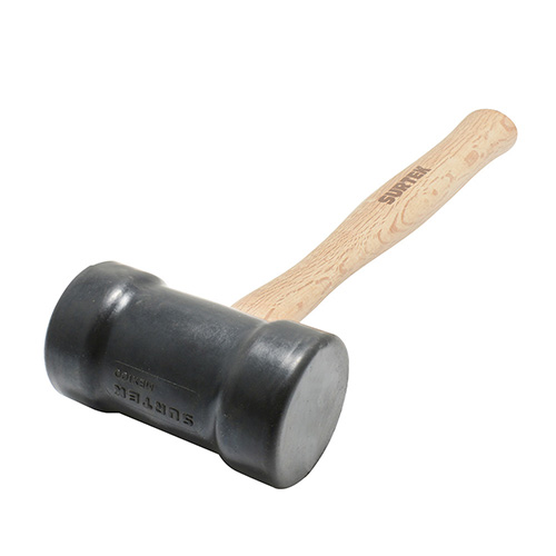[SUR-608] MAZO CON CABEZA DE HULE NEGRO CON MANGO DE MADERA DE 12", 8 OZ