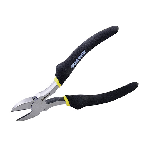 [SUR-947] PINZA CON MANGO RUBBER GRIP PARA ELECTRICISTA DE 7", CORTE DIAGONAL