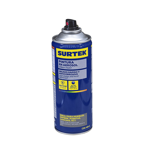 [SUR-AES403] PINTURA EN AEROSOL 400 ML COLOR NEGRO MATE