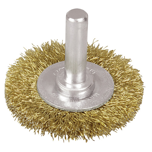 [SUR-C548] CARDA CIRCULAR ONDULADA ALAMBRE FINO 3" X 0.17 MM CON ZANCO 1/4"