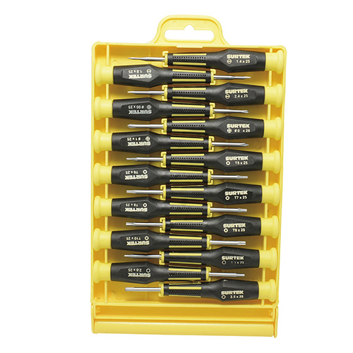 [SUR-DJY03] JUEGO DE DESTORNILLADORES DE PRECISION COMBINADOS, 15 PIEZAS