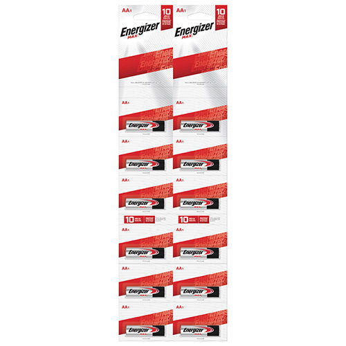 [SUR-E91BP1X12] TIRA DE PILAS ALCALINAS ENERGIZER® "AA", 12 PIEZAS