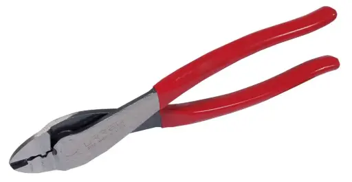 [URR-208G] PINZA CON MANGO RUBBER GRIP DE 9-1/2" ALTA PALANCA PONCHA TERMINAL