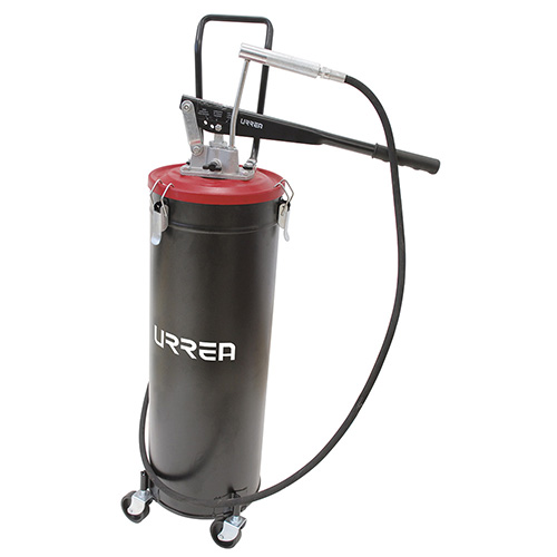 [URR-23622] INYECTOR DE GRASA CON CUBETA DE PALANCA CON RUEDAS DE 20 KG, 4,000 PSI