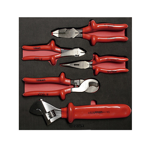 [URR-CH220] JUEGO DE 5 PINZAS Y LLAVE AJUSTABLE 1000 V