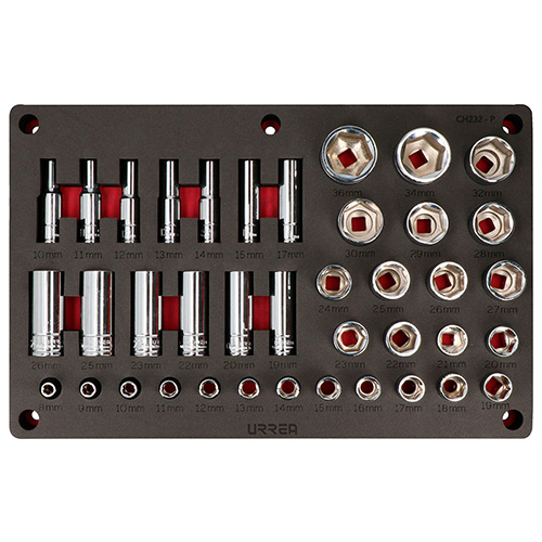 [URR-CH232P] JUEGO DE 39 DADOS METRICOS CUADRO DE 1/2"