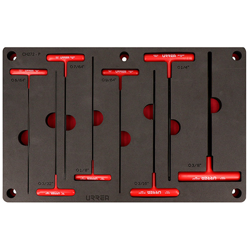 [URR-CH272P] JUEGO DE 8 LLAVES HEXAGONALES TIPO "T", EN PULGADAS