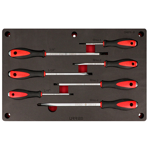 [URR-CH273P] JUEGO DE DESTORNILLADORES CON MANGO DE GOLPE COMBINADOS, 7 PIEZAS