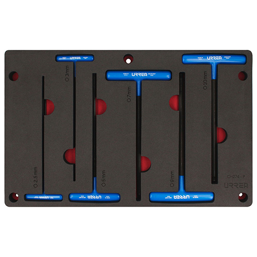 [URR-CH274P] JUEGO DE 7 LLAVES HEXAGONALES TIPO "T", METRICAS