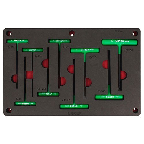 [URR-CH276P] JUEGO DE 9 LLAVES HEXAGONALES TIPO "T", TORX